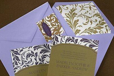 2014 Wedding Trends: Damask - Damask - Invitation
An elegant damask design serves as the background to the featured wording areas of both sides of this invitation card.
Dimensions: 5 1/8