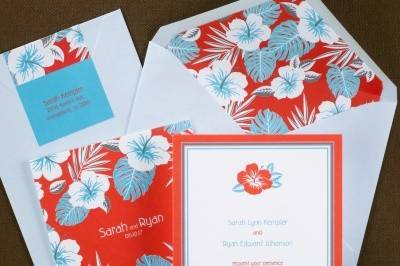 Capri - Invitation
Bright Hawaiian flowers provide a touch of the tropics on this two-sided invitation
5 1/8