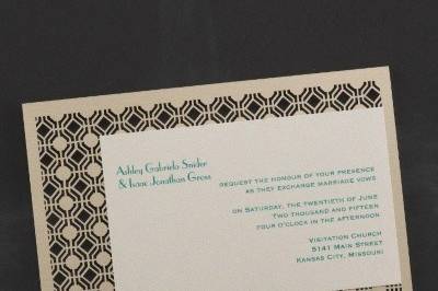 Simply Spectacular - Invitation: An alluring geometric cut-out pattern is shown on this stylish invitation.
Dimensions: 7 2/3
