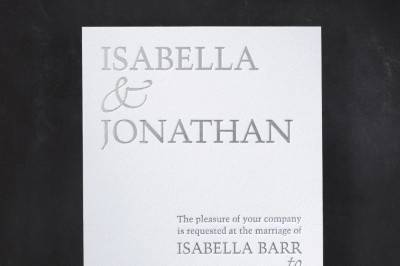Elegant Impact - Invitation: Your names leave an elegant impact at the top of this fine-quality, letterpress invitation.
Dimensions: 7