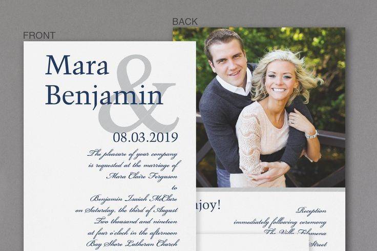 Your names, the ampersand design and your photo say it all on this affordable sep 'n send wedding invitation - your lives are joining together! Dimensions: Invitation: 5 1/8