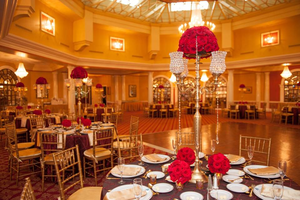 Newlyweds at the head table