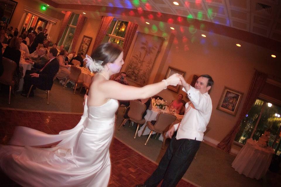 Newlyweds dancing