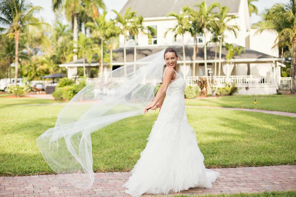 Bride outdoors