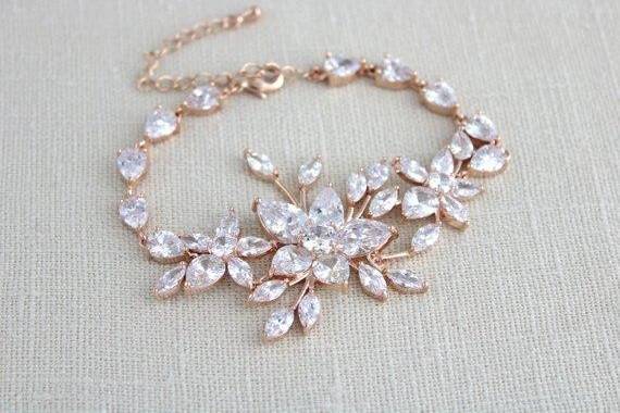Floral bridal bracelet