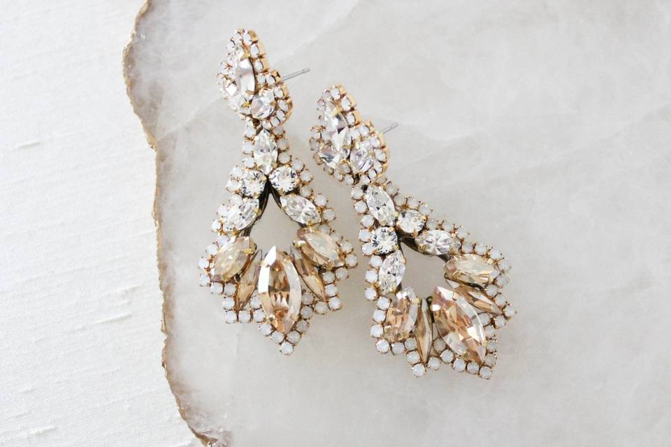 Antique gold statement earring