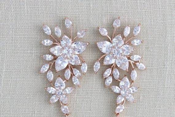 Floral bridal earrings