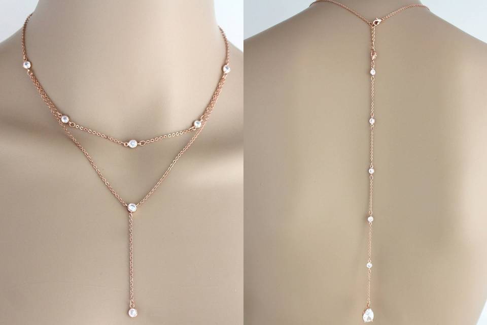 Rose gold backdrop necklace