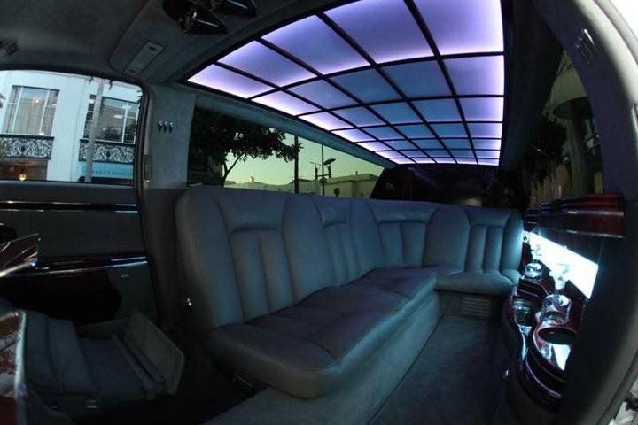 8-passanger Myabach limo, interior.