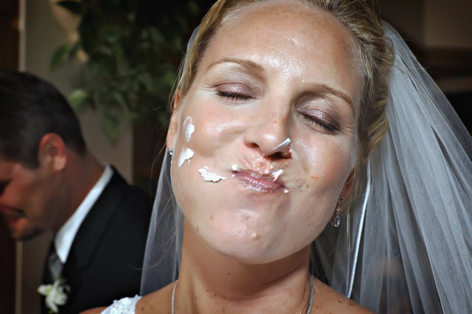Cake in Brides' Face