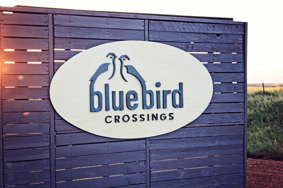 Bluebird Crossings Sign