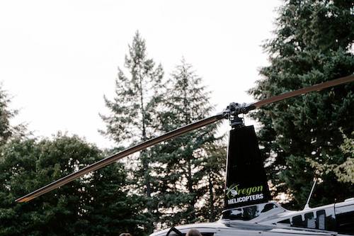 Helicopter wedding transport