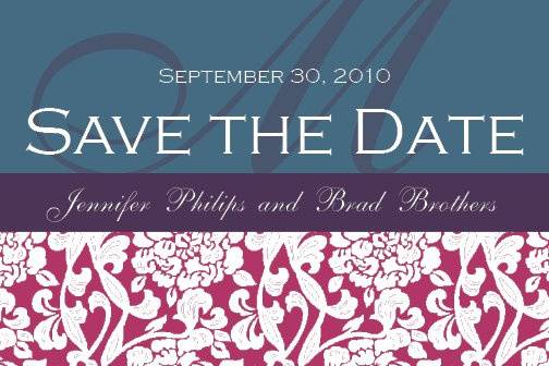 Modern Floral Monogram Save-the-Date