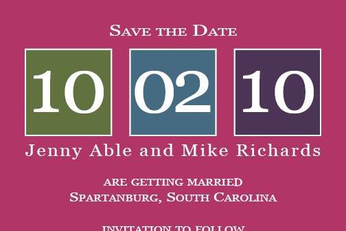 Modern Color Block Save-the-Date