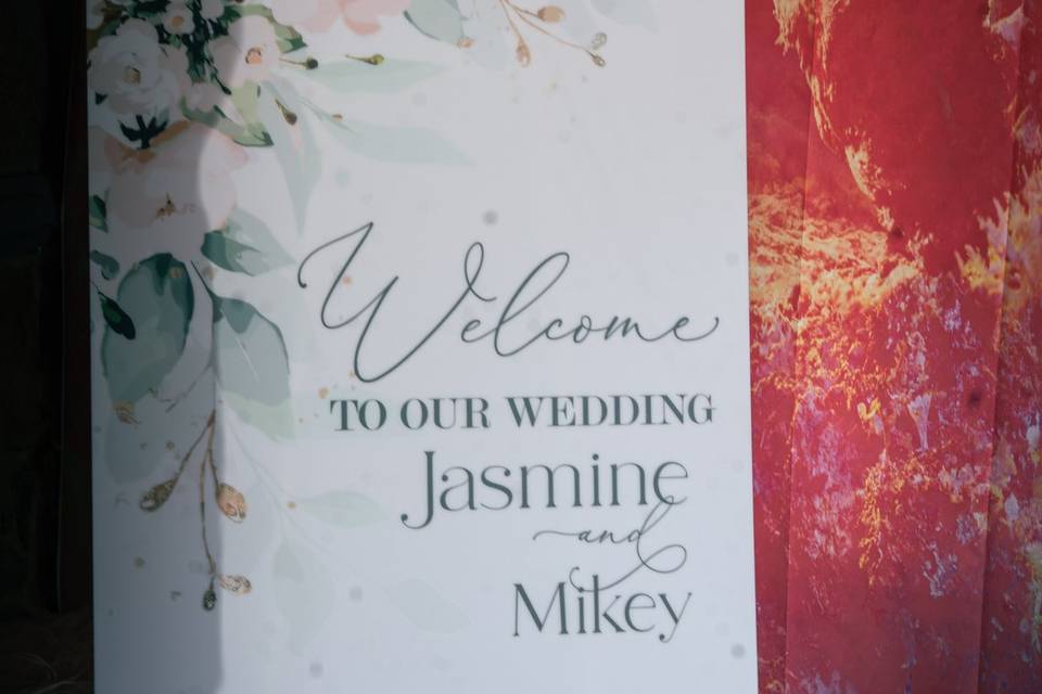 Ceremony Welcome sign