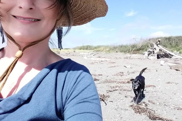 Lola and I enjoying the beach.