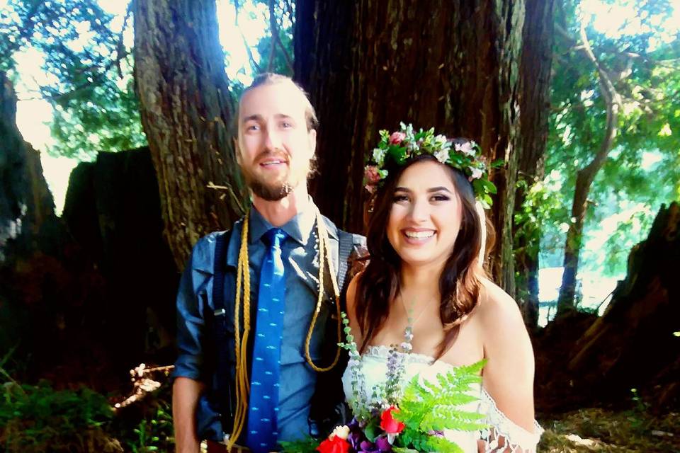What could be more romantic than getting married in a redwood grove?