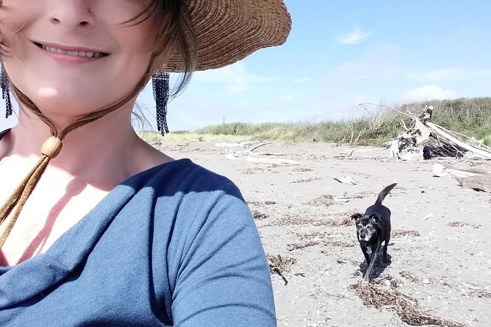 Lola and I enjoying the beach.