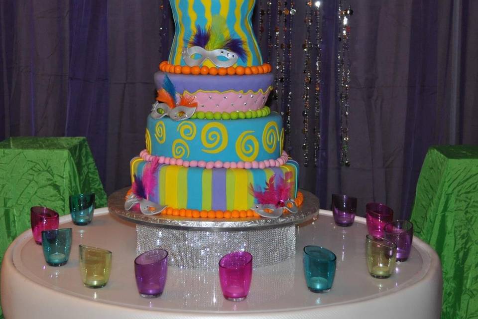 Mask festival themed cake