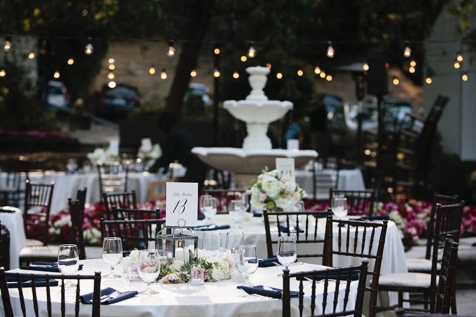 Garden reception setup