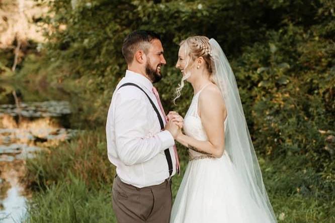 Couple by the pond