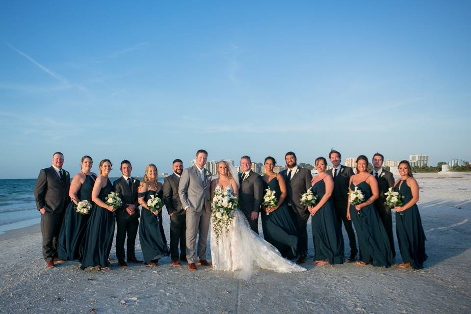 Wedding Party Sand Key Beach
