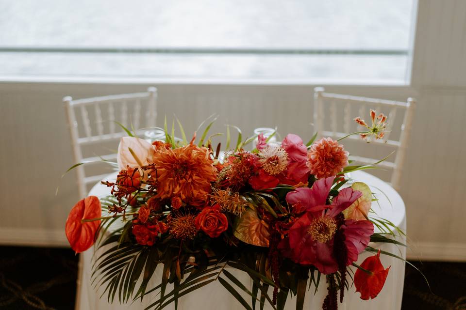 Sweetheart table flowers