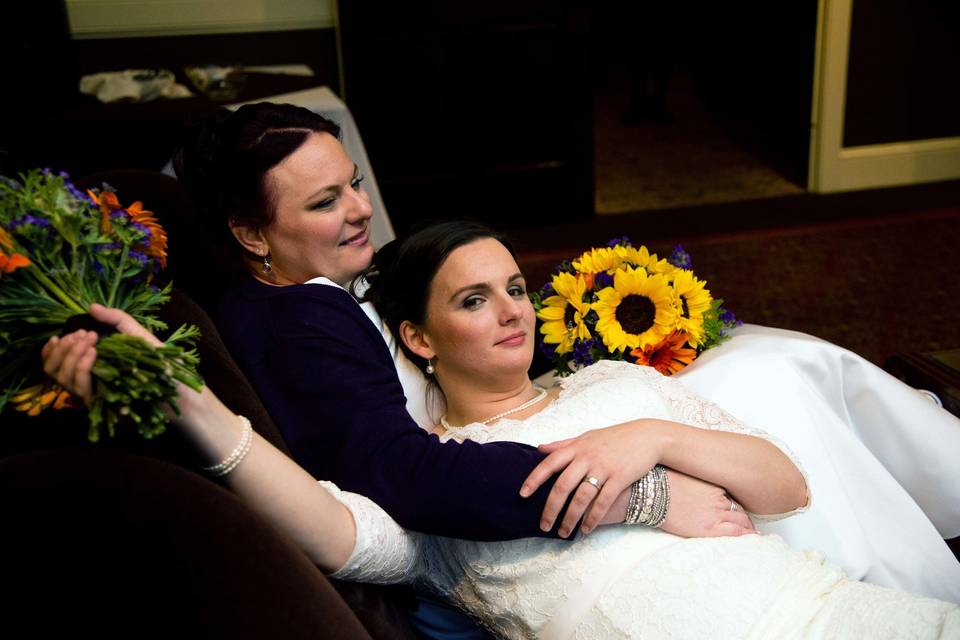 Brides from a fall wedding