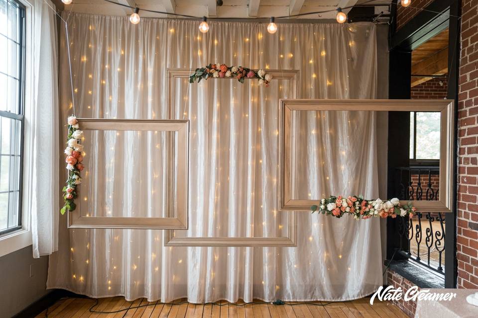 Reception photo backdrop