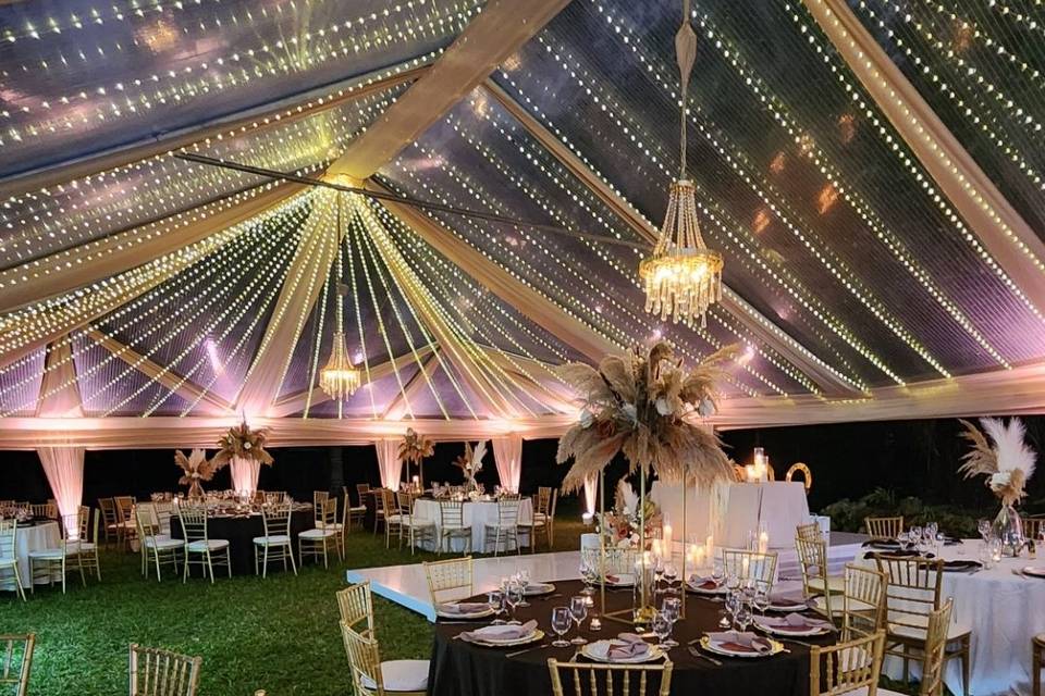 Wedding tent decor