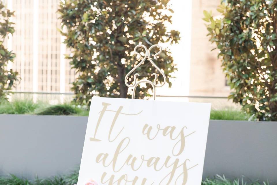 Acrylic proposal sign