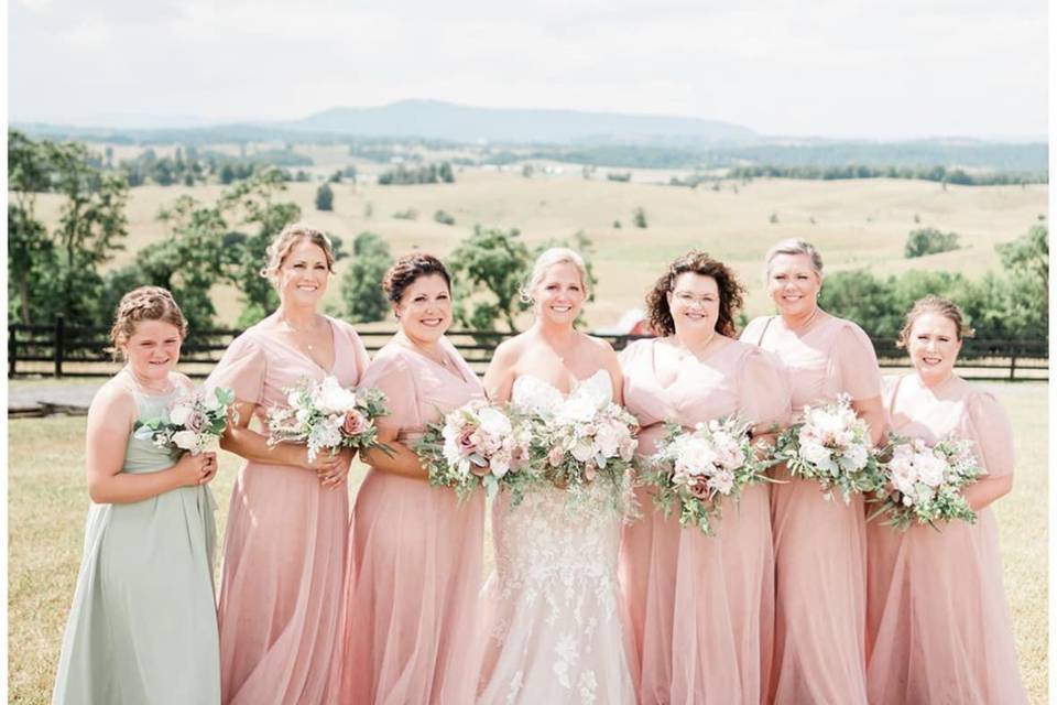 Bride and Bridesmaids