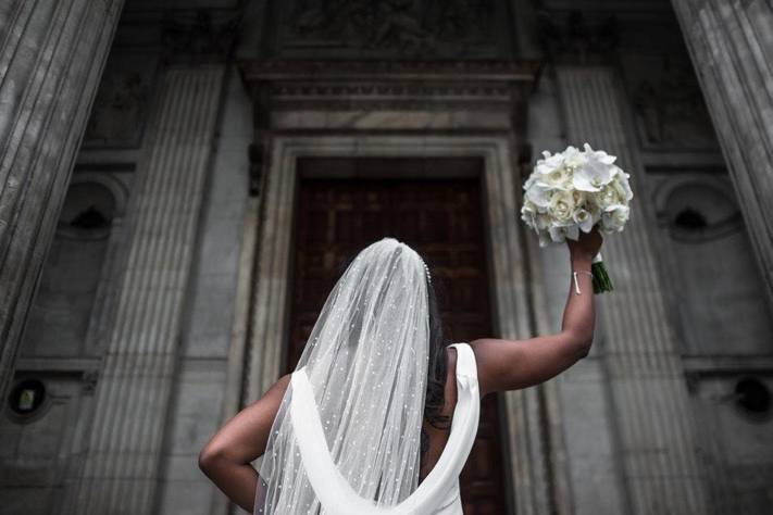 Monochrome bridal bouquet