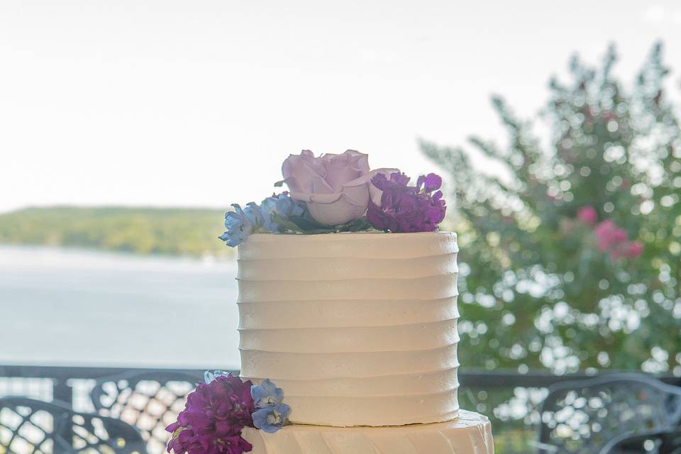 Multiple layered wedding cake