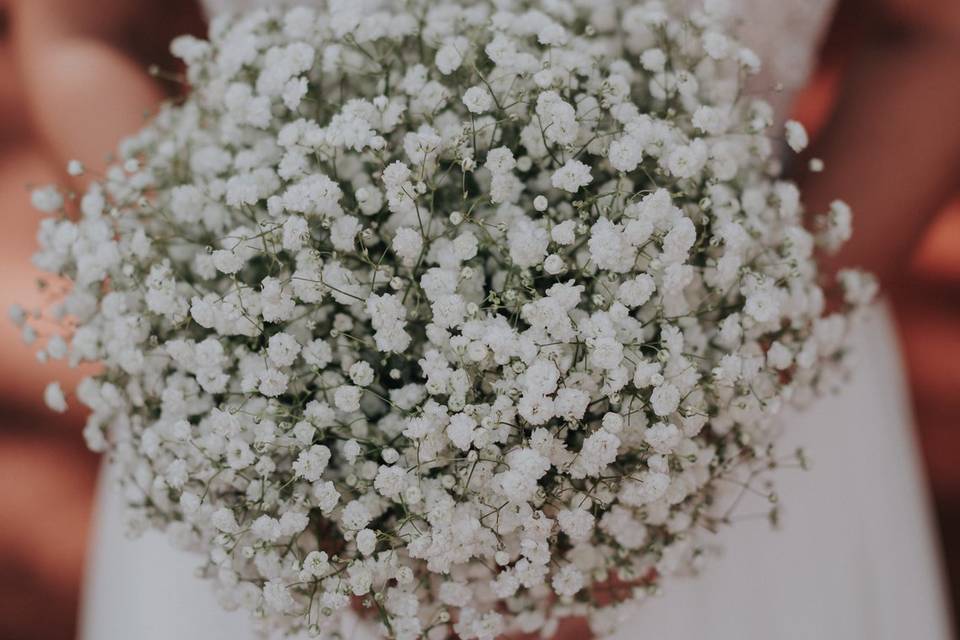 Baby's breath wedding bouquet