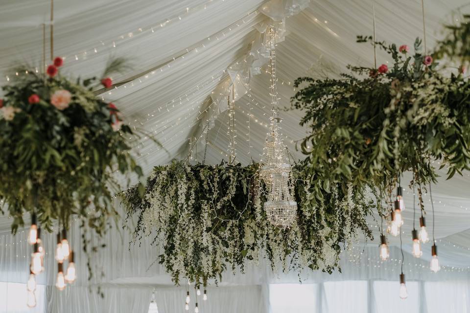 Wedding hanging florals