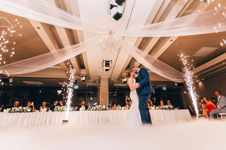 Sparklers during first dance