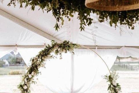 Tent - Drapery/lighting/floral