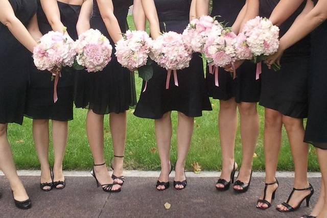 Pink bridesmaids