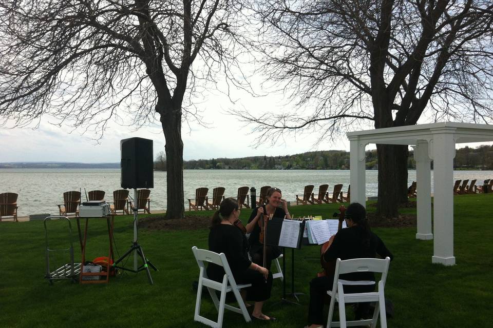 All set to play a beautiful ceremony at the beautiful Inn on the Lake in Canandaigua!