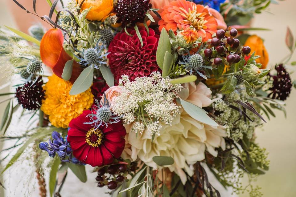 Bride holding bouquet