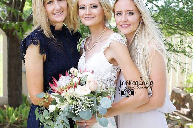 Bride holding bouquet