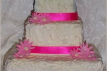 Multiple layered wedding cake