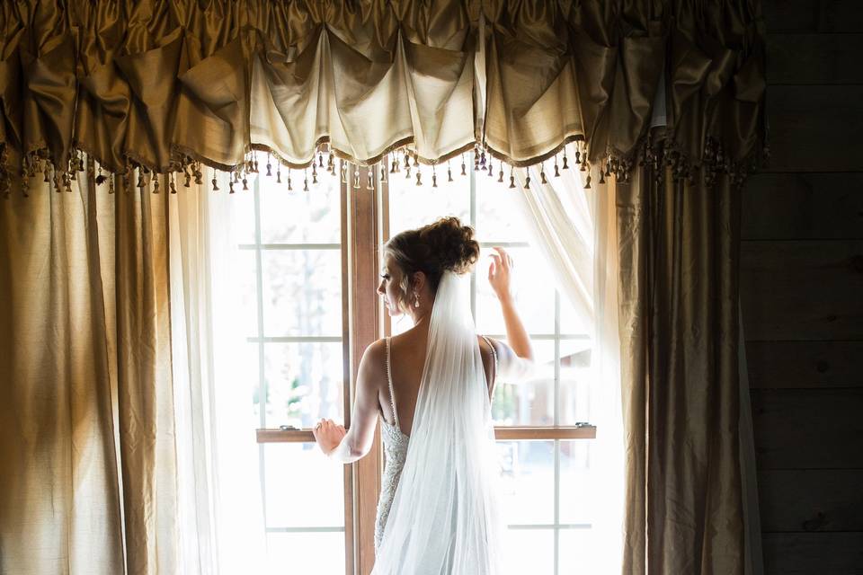 Bride at window