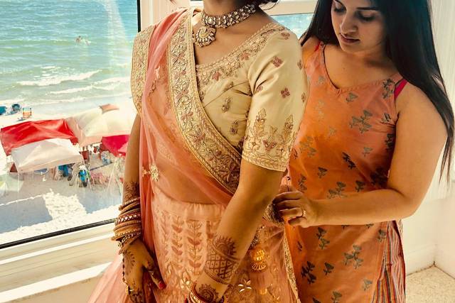 The bride preparing