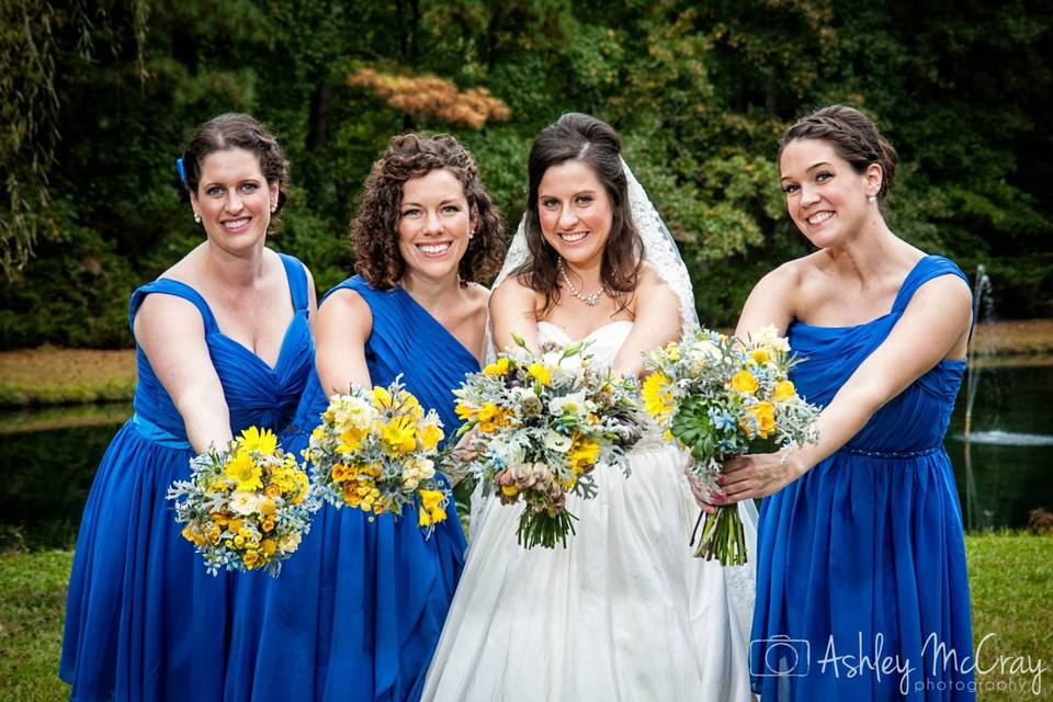 Yellow bouquets