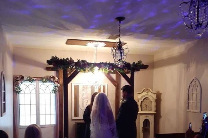 Intimate ceremony in the chapel