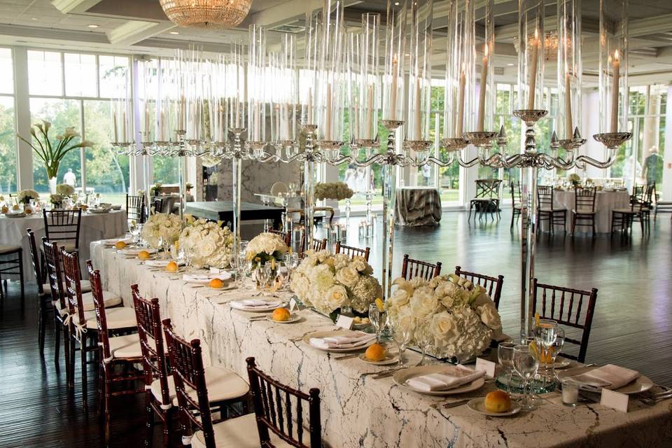 White marble wedding decor