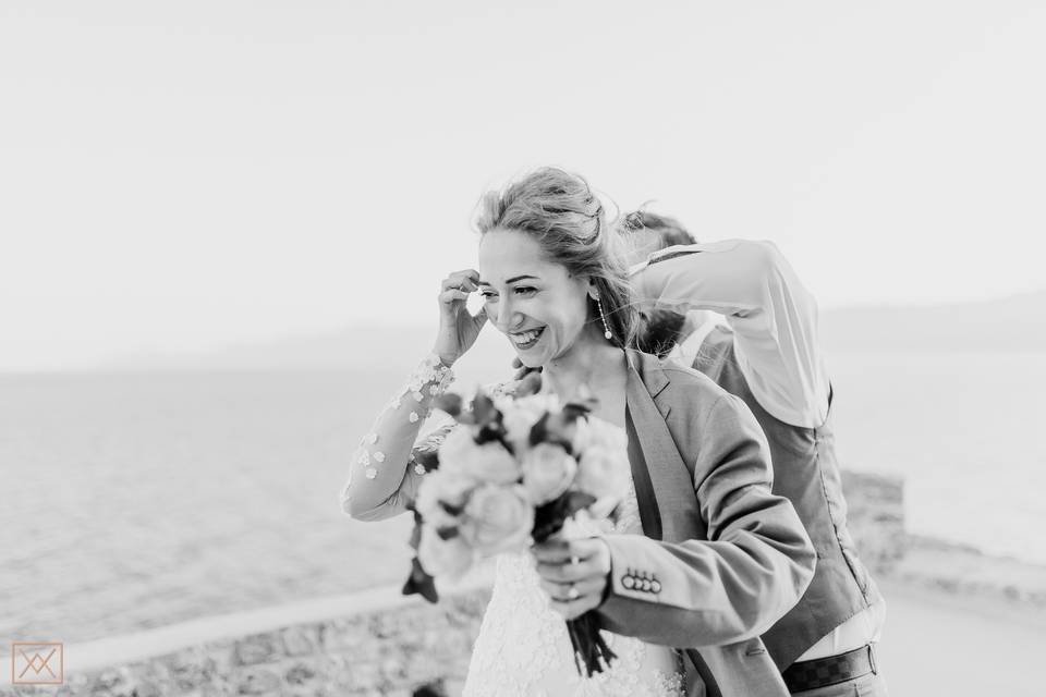 A beaming bride