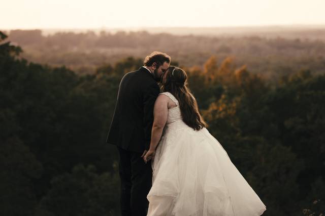 Newlyweds and spectacular view